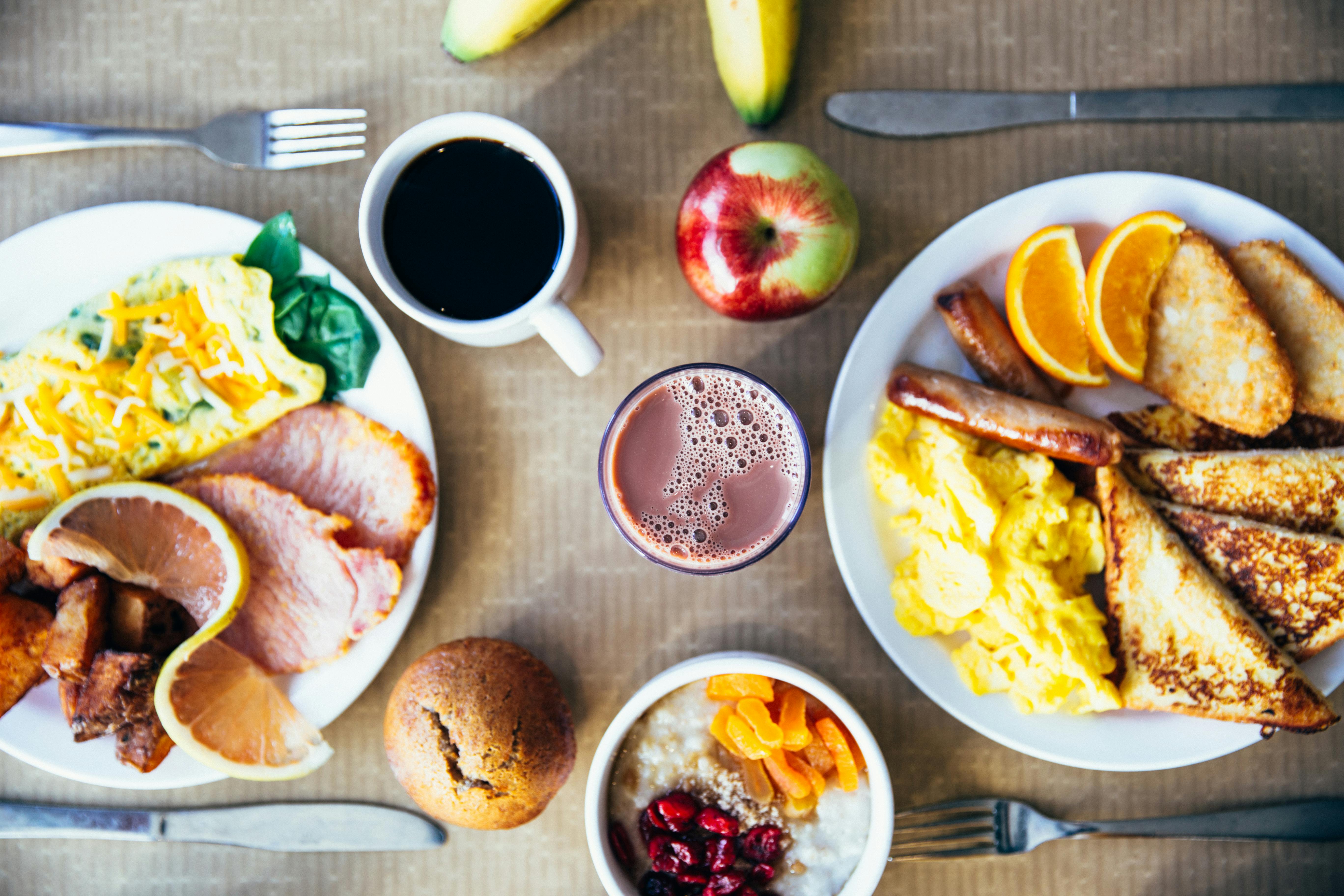 Dishes of Food on a Table